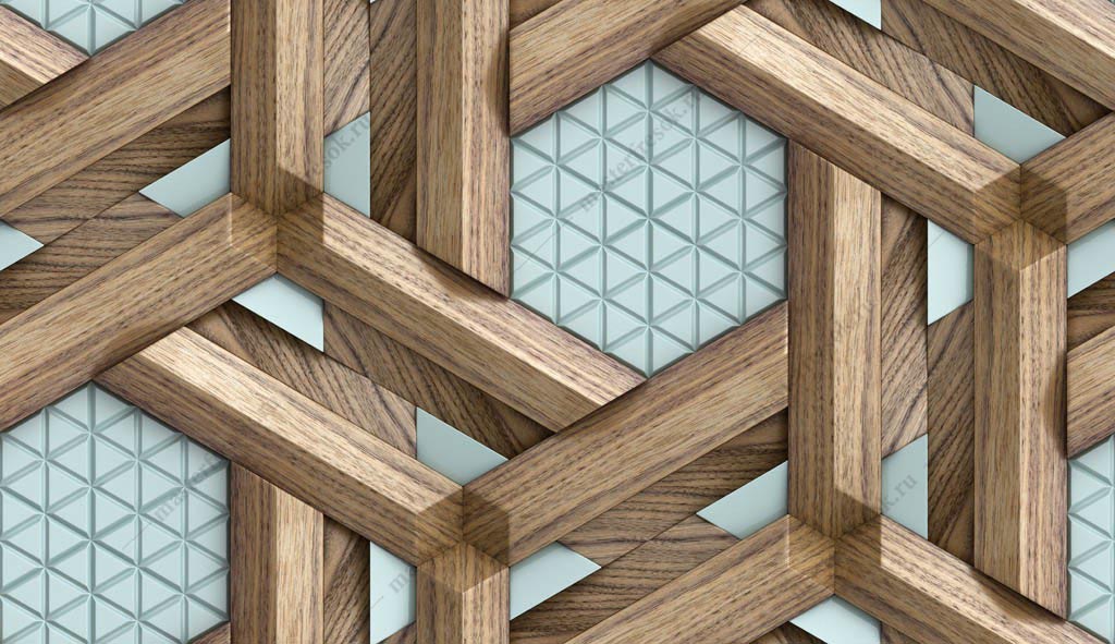 Фотообои 3D деревянный узор
